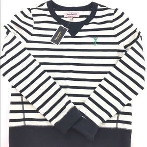 Juicy Couture Large Black White Stripe Sweater